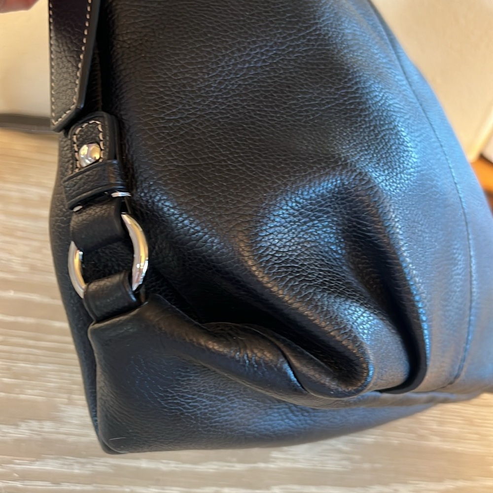Coach Black Leather Shoulder Bag with Silver Hardware - Picture 7 of 11